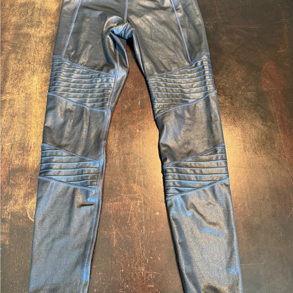 Athleta Shiny Black Inclination Moto Tight